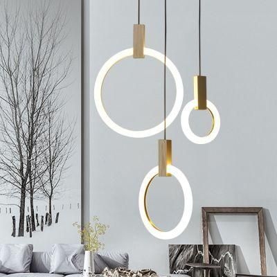 Circular Simple Chandelier Living Room Dining Room Bedroom Bedside Duplex Building Lamp