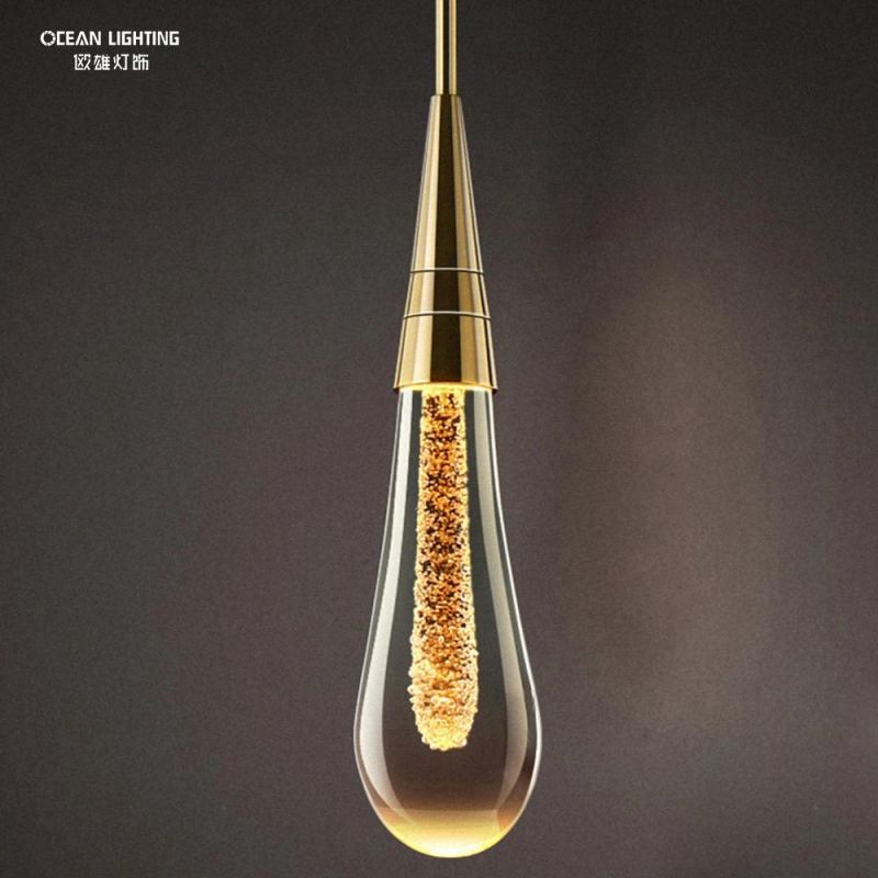 Ocean Lighting Dining Lamp Hanging Bubble Crystal Single Customized Drope Pendant Light