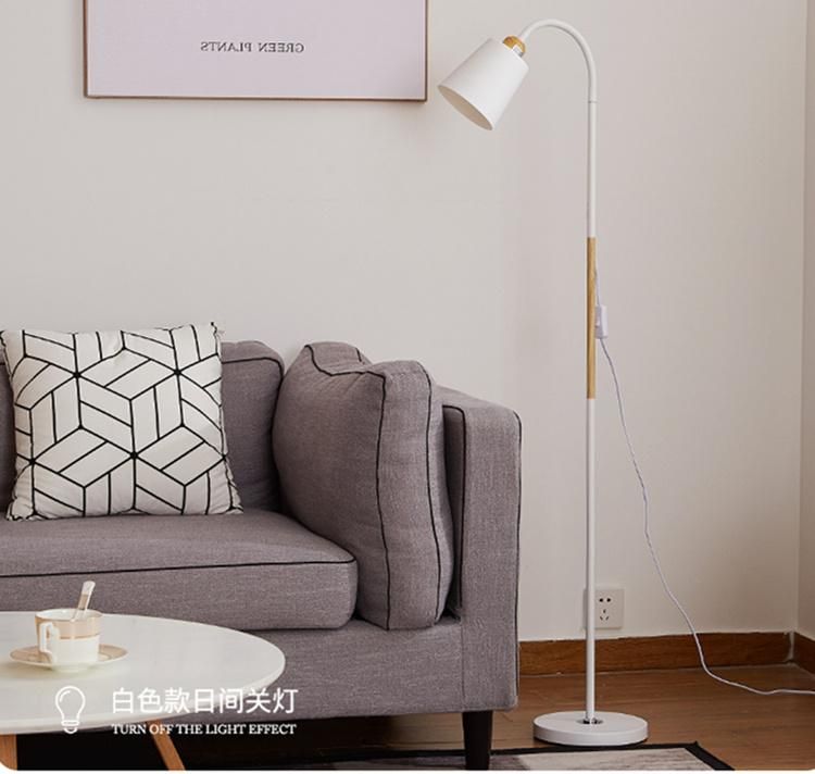 Nordic White Black Wood Color Floor Lamp Modern E27 Floor Lamps Standing Simple LED Corner Floor Lamp (WH-MFL-23)