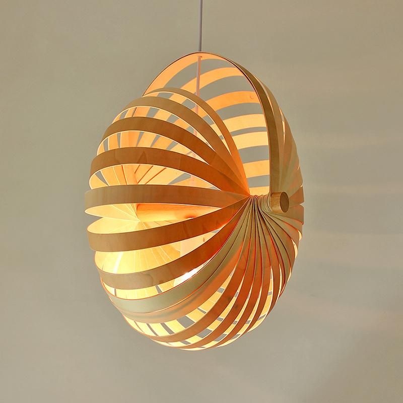 Nordic Solid Wooden Chandelier Living Room Bedroom Bamboo Pendant Light (WH-WP-39)