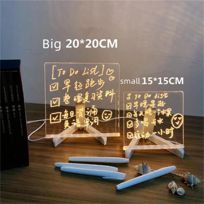 LED Lamp Memo Board Luminous Note Board Student Creative Erasable Memo Portable Mini Writing Board