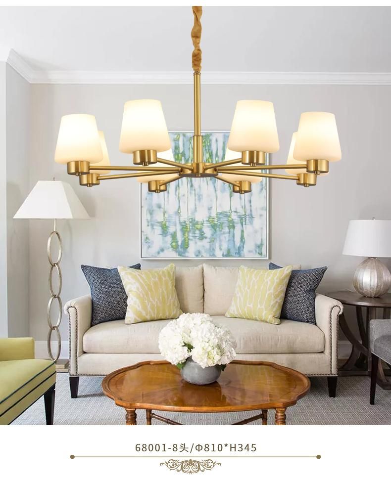 Hot Sale Morden Luxury Glass LED Copper Pendant Lighting Ceiling Chandeliers Light
