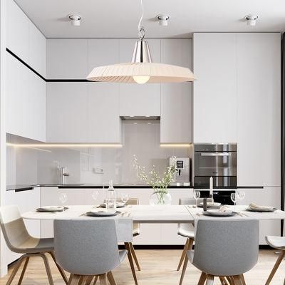 Design Modern Hanging Pendant Light Lighting in Begie Fabric Shade for Kitchen / Dining Room