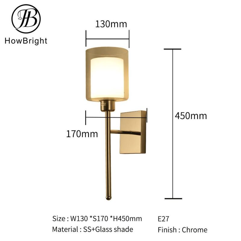 How Bright Morden Hotel Bedroom Bed Light 3W LED Reading Touch Wall Lamp Bedside Wall Light