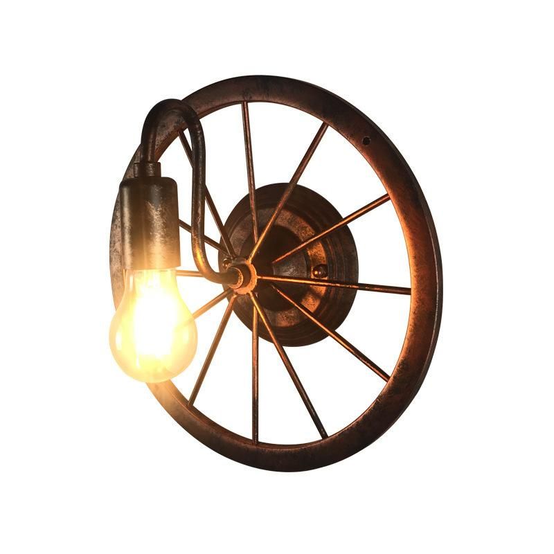 Retro Industrial Restaurant Bar Wall Cafe Corridor Lamp Wheel Wall Lamp (WH-VR-38)