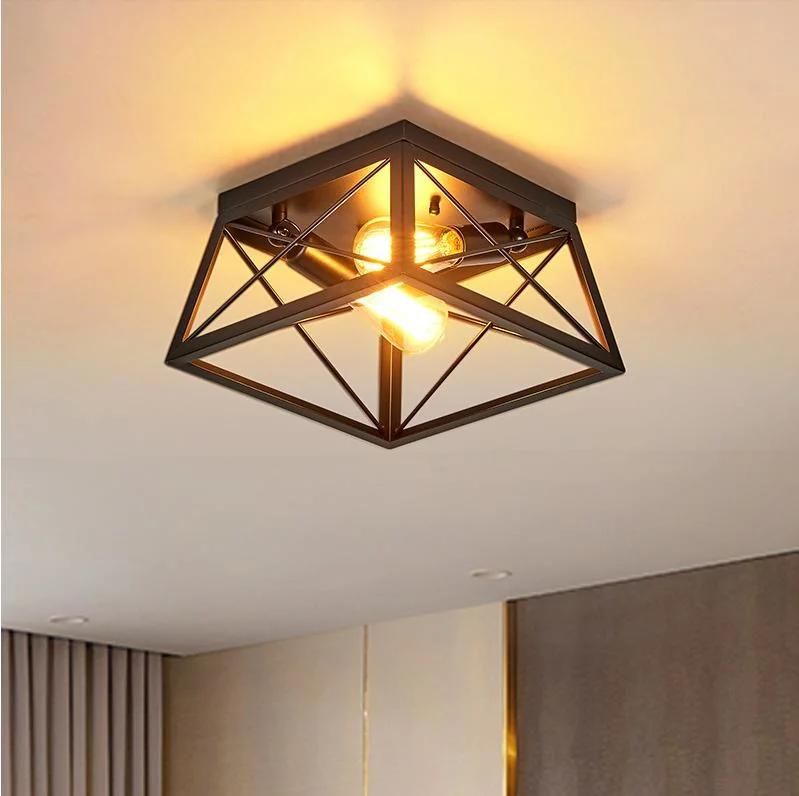 American Retro Industrial Ceiling Lamp Farmhouse Hallway Black Ceiling Lights (WH-LA-34)
