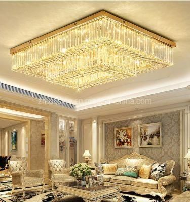 Modern Gold Square Crystal LED Ceiling Lighting Pendant Lamp Zf-Cl-012