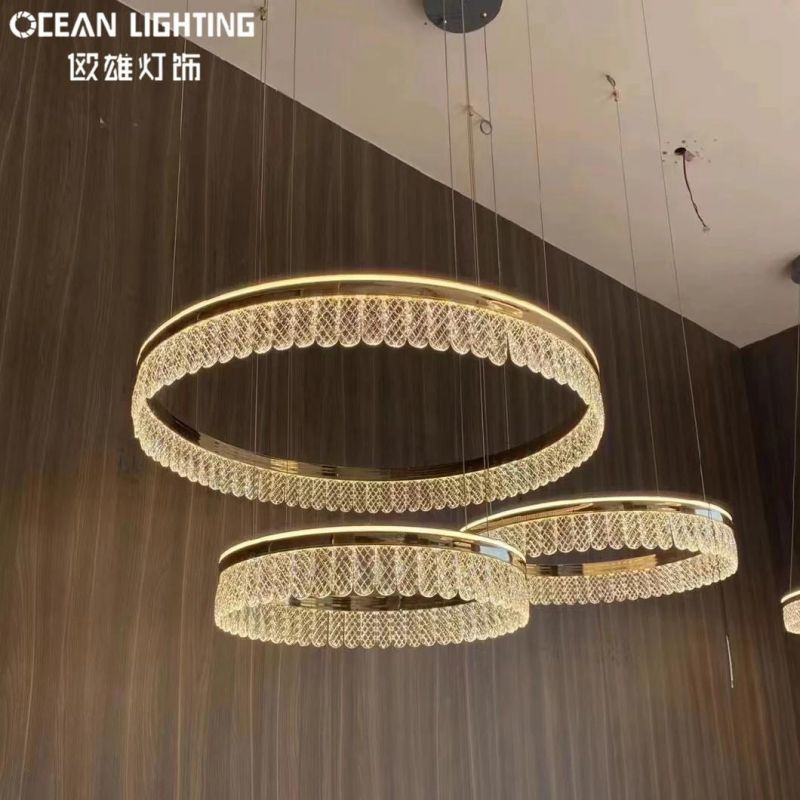 Indoor Hotel Ocean Lighting Chinese New Popular Design Pendant Lamp Ceiling Crystal Customized Round Glass Chandelier