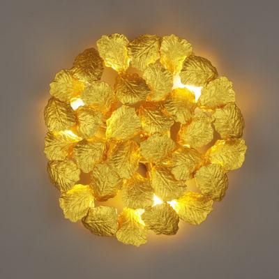 2022 Hot Sale Manufacturer Gold Maple Leaf Wall Lamp