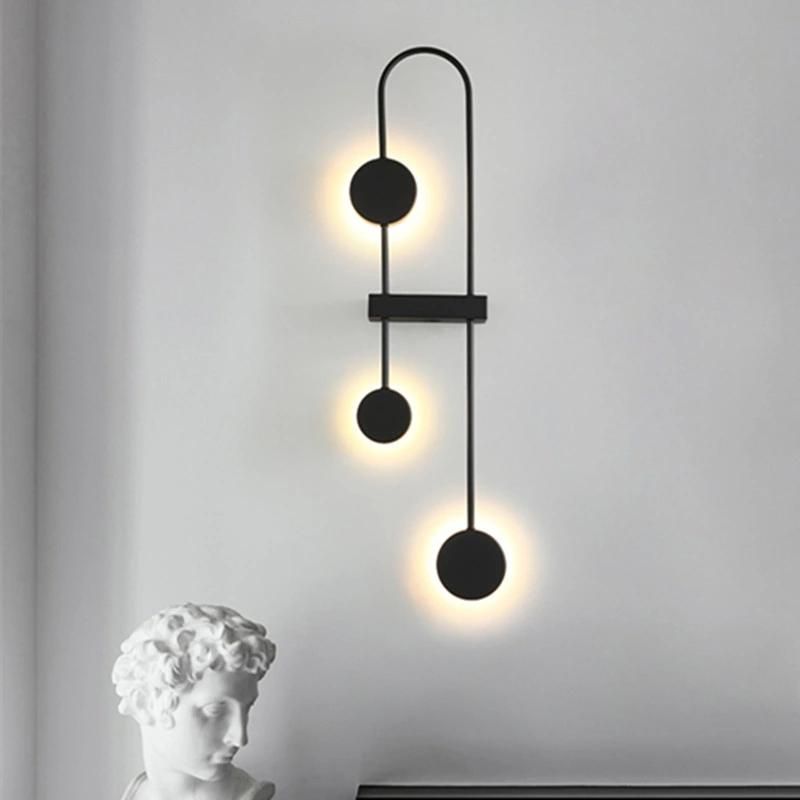 Nordic Black Wall Lamp Post-Modern Living Room Bedroom Decoration Lamp on Wall (WH-OR-118)