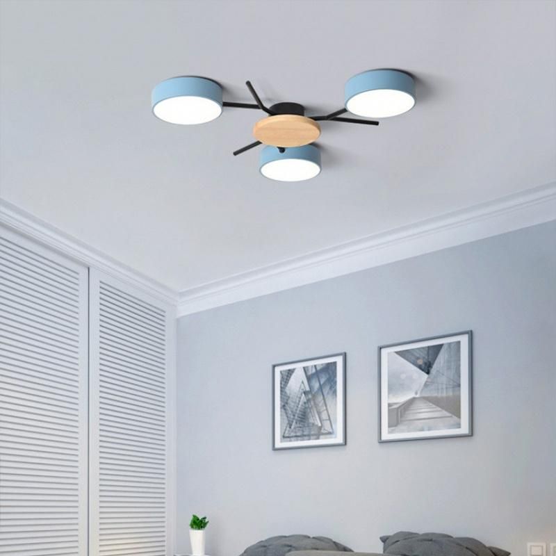 Modern Living Room LED Lamp Nordic Style Bedroom LED Wood Ceiling Flush Mount Light (WH-WA-15)