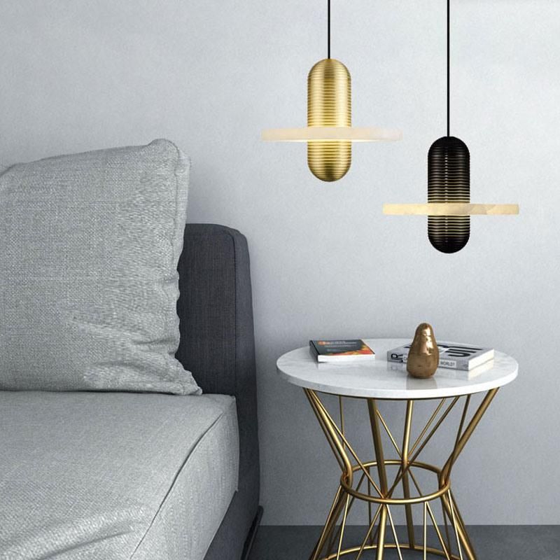 LED Marble Dining Room Lamp Modern Fashion Creative Simple Art Lamp Bar Chandelier Light