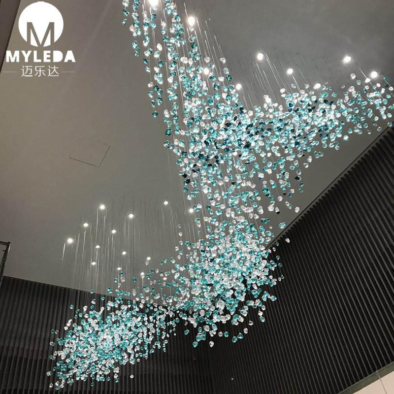 Modern Interior Project LED Lighting Art Glass Chandelier