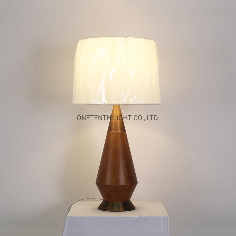 Wood Body and Fabric Shade Table Lamp