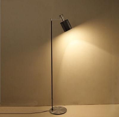 Ce/UL Matt Nickel and Black Modern Indoor Standing Light Floor Lamp for Bedroom / Living Room