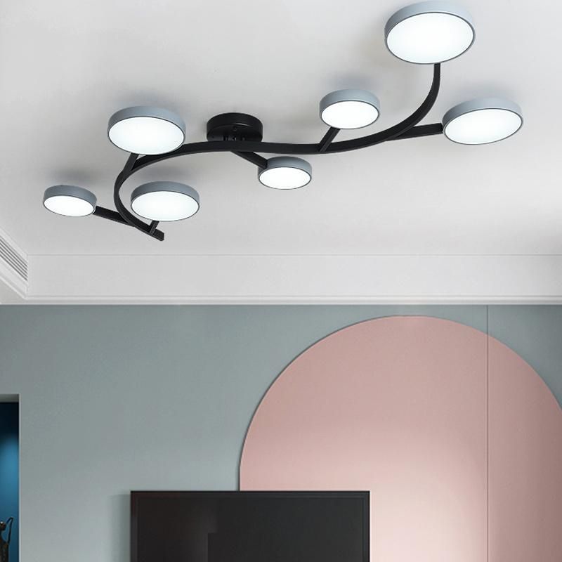 Nordic Iron Living Room Light Personality Modern Simple Creative Study Bedroom Lamp LED Ceiling Lamp