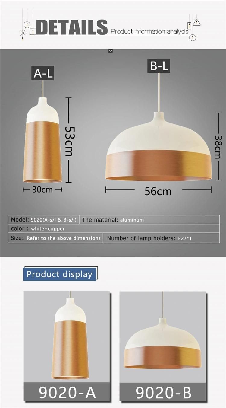 Modern Simple Aluminum Pendant Lamp Decorative Hanging Light