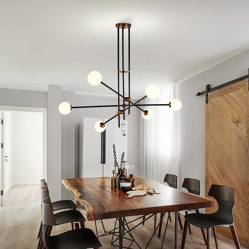 Dining Room Design Modern Metal Hanging Pendant Lamp with Glass