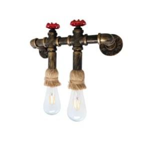 Industrial Vintage Waterpipe Two Heads Wall Light for Bar