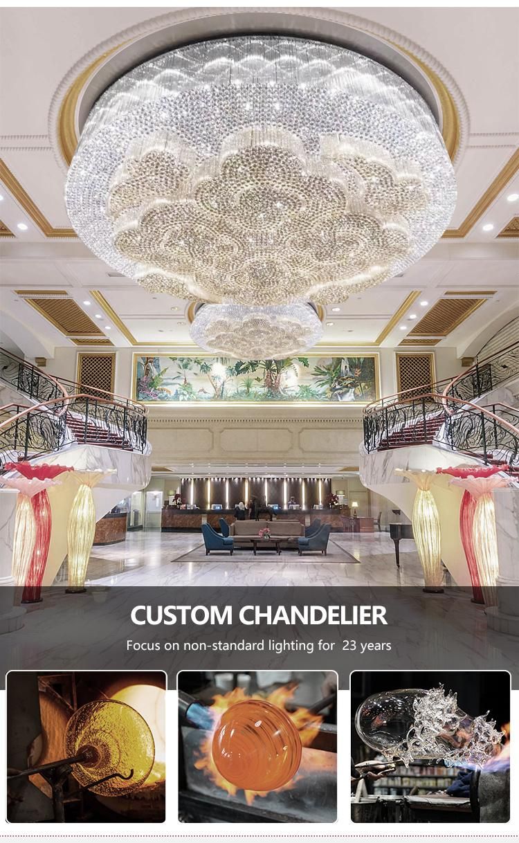 New Product Decoration Modern Weeding Hotel Lobby KTV Custom Project Large Chandelier Ceiling Lamp