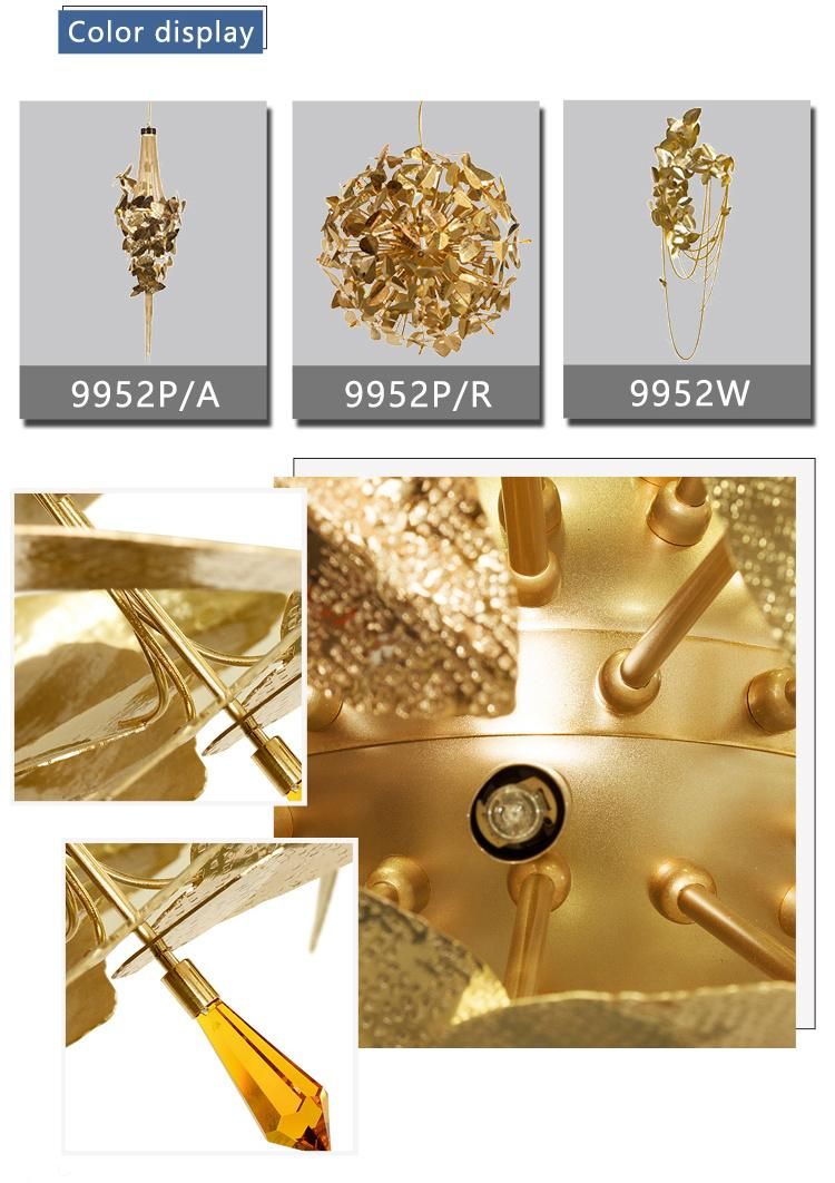 Modern Decorative Hanging Lamp Gold Crystal LED Chandelier