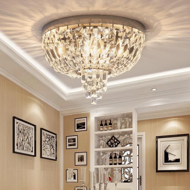 Crystal Flush Ceiling Lights UK Round Shape for House Lighting Fixtures (WH-CA-44)