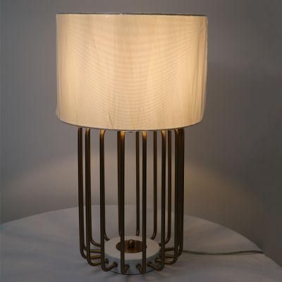 Metal Tube in Satin Brushed Brass Plating Table Lamp