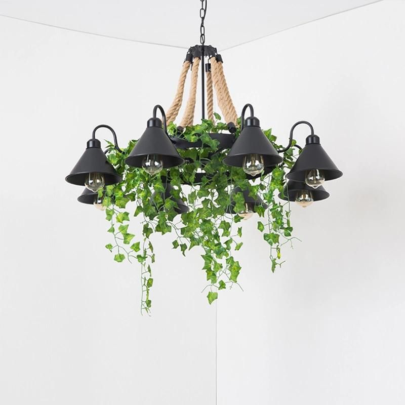 Chandeliers Retro Hemp Rope Chandelier Lamps American Country Restaurant Loft Ceiling Light (WH-VP-155)
