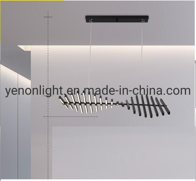 Piano Key Lamp Body Design Fishbone Style LED Iiron Pendant Light