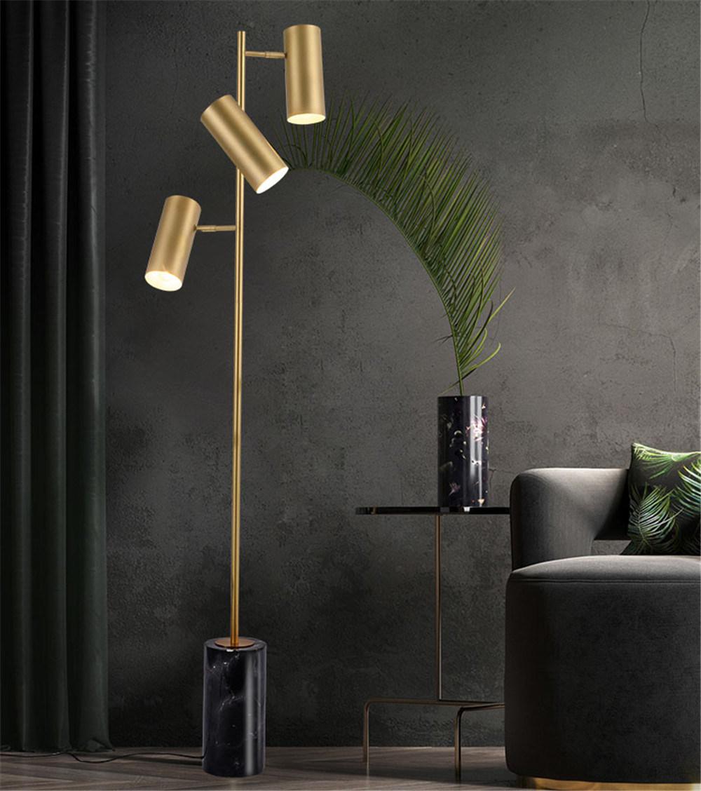 360 Degree Rotating Lamp Head Modern Marble Golden Floor Lamp