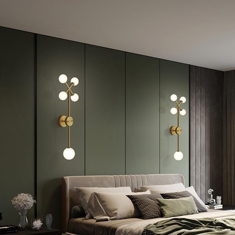Copper Bedside Wall Lamp Bedroom Nordic Corridor Background Wall Creative Personality Lighting