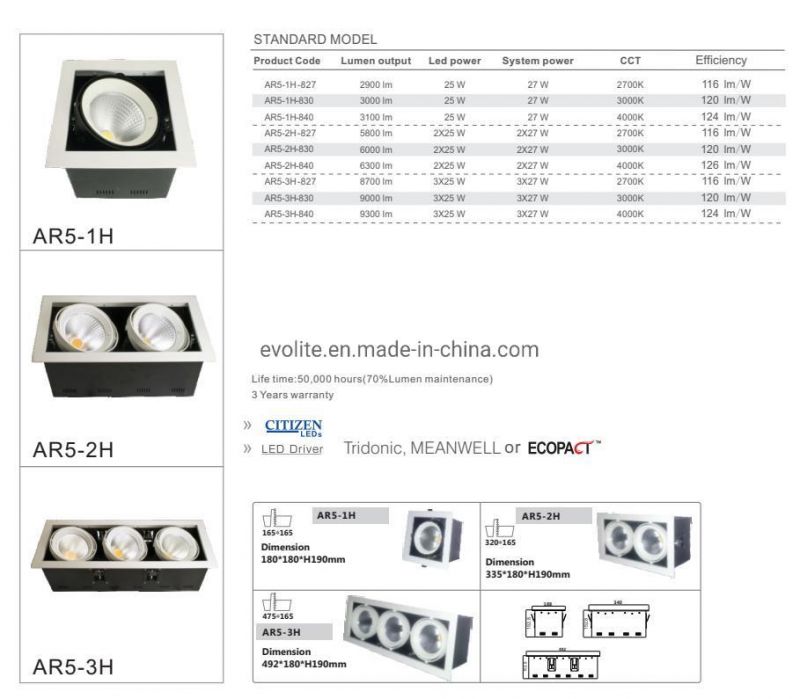 Commercial AR111 Downlight Aluminum Recessed Downlight AR111