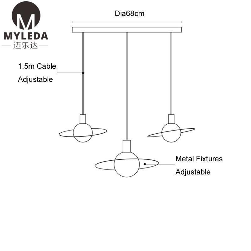 Modern Luxury Brass Metal White Glass Round Ball Pendant Light
