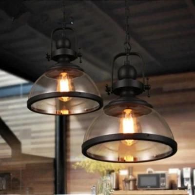 Vintage Industrial Glass Pendant Lights Loft Iron Antique Hanging Lamp (WH-GP-89)