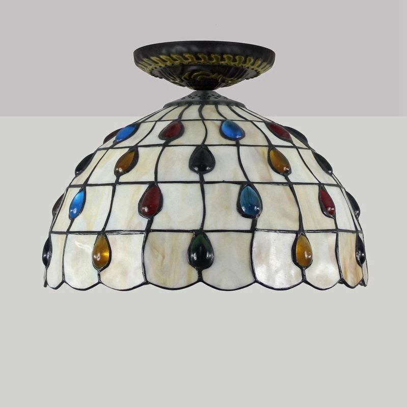 30cm European Tiffany Colored Glass Restaurant Bedroom Aisle Living Room Light (WH-TA-19)