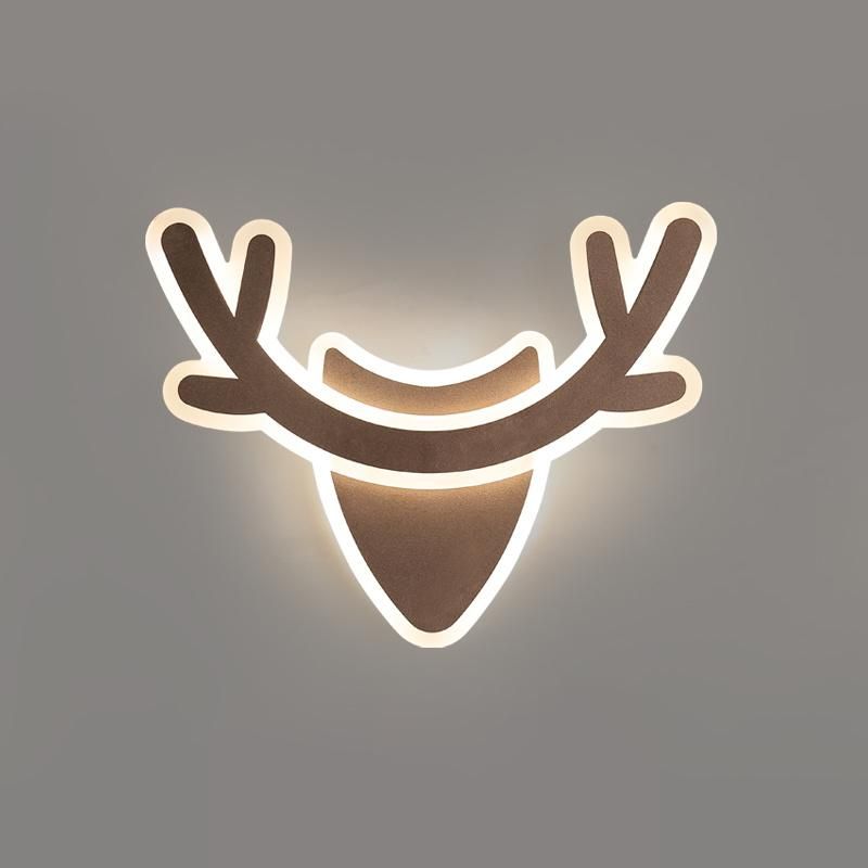 Simple Antlers Animal Design Acrylic Wall Lamp for Bedside Corridor Stair