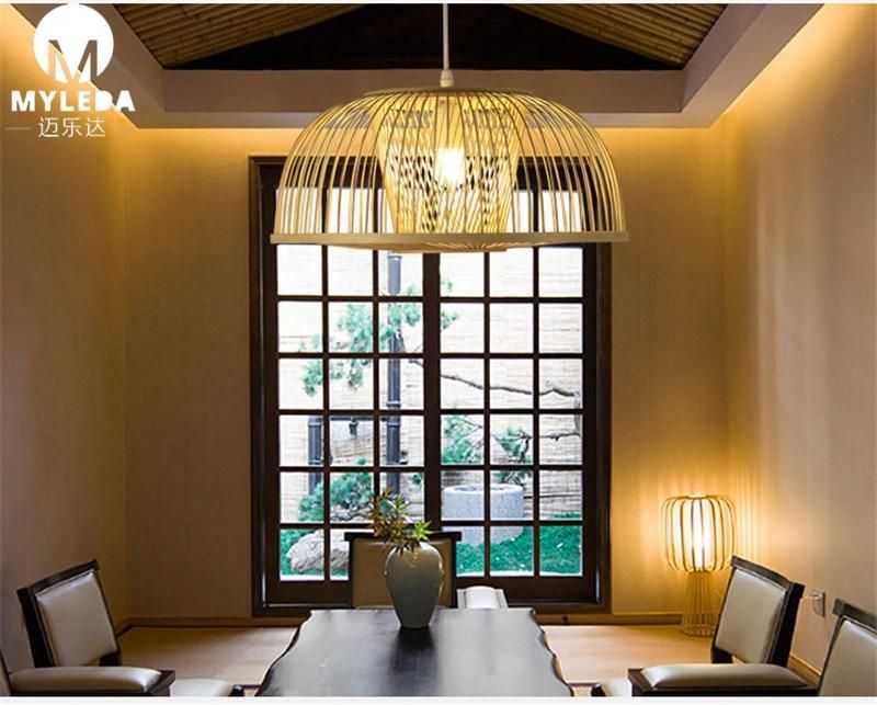 Wood Custom Made Hanging Lamp Hotel Project Chandelier