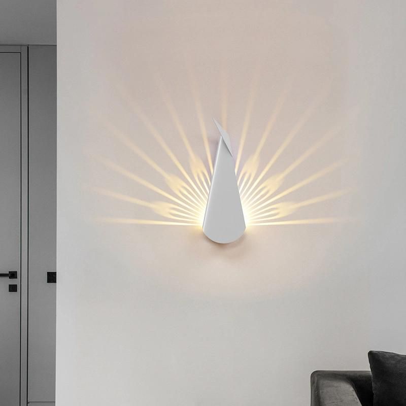 Modern Simple Personality Creative Staircase Corridor Light Peacock Bedroom Bedside Wall Lamp