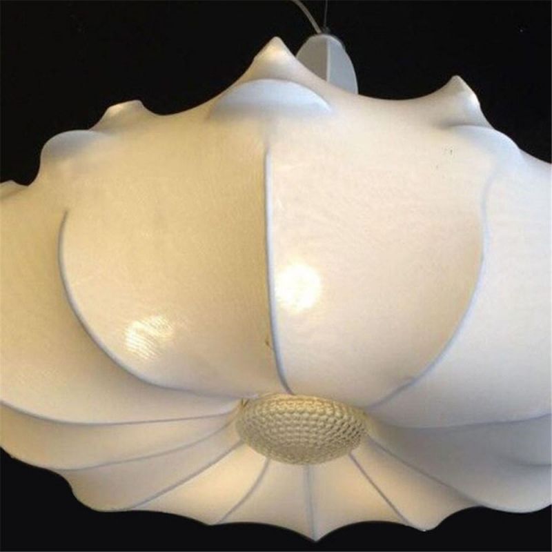 Modern Chandeliers Cream Natural Silk Lampshade Pendant Lamp