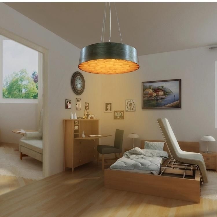 Modern Style Indoor Decor Luxury Wooden Ceiling Light Kitchen Dining Room Veneer Pendant Lamp