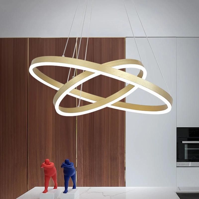 Geometric Ring Chandelier Dining Room Hotel Living Room Pendant Lamp