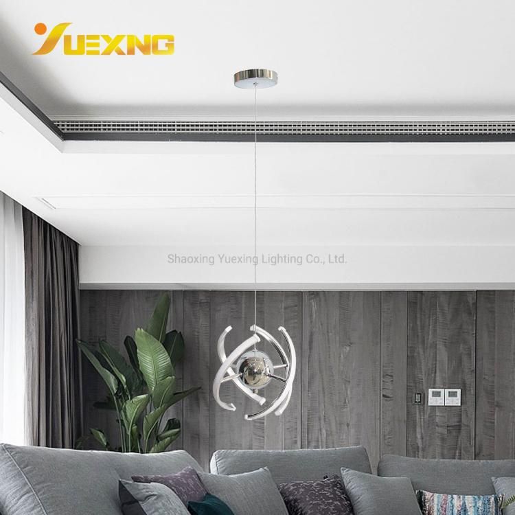 China Factory Delicate Crystal LED SMD 20W 3000/6000K Ceiling Modern Luxury Silver Metal White Round Ball Pendant Light Chandelier