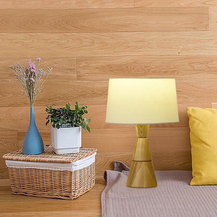 Wood Body and Fabric Shade Table Lamp Simple Floor Lamp