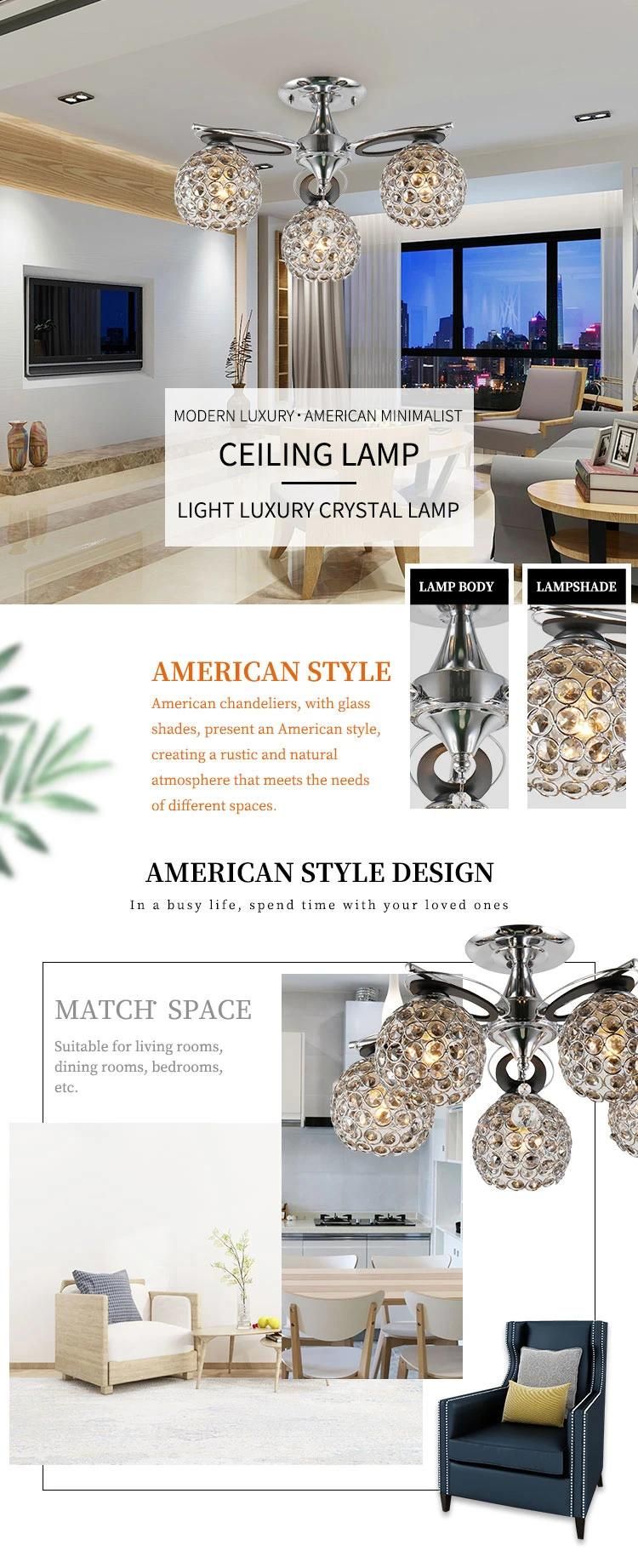 New Design Modern Living Room Indoor Lighting Hanging Crystal Ceiling Lamp