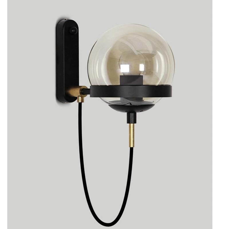 Industrial Wind Wall Lamp Retro Iron Hotel Corridor Bedside Glass Ball Wall Light