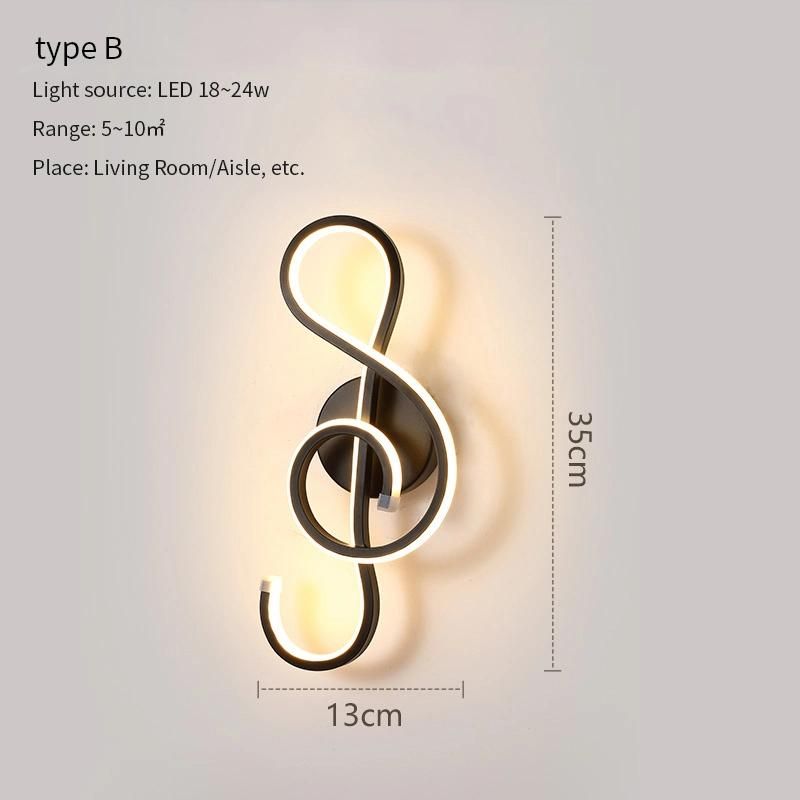 Modern Minimalist LED Wall Light for Living Room Bedroom Bedside Black Aisle Corridor Stair Wall Light ((WH-OR-81)