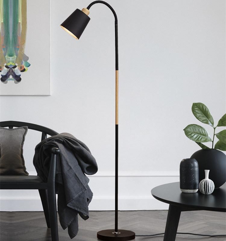 Nordic White Black Wood Color Floor Lamp Modern E27 Floor Lamps Standing Simple LED Corner Floor Lamp (WH-MFL-23)