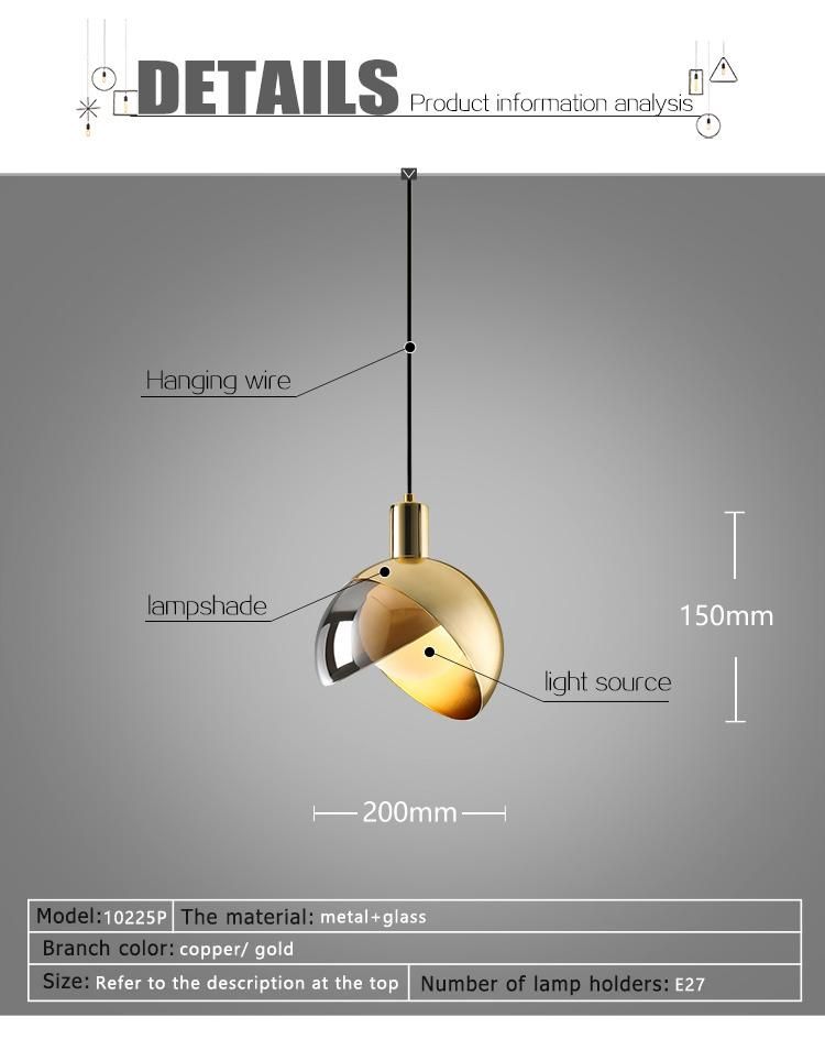 Modern Home Decoration Glass Hanging Pendant Lamp