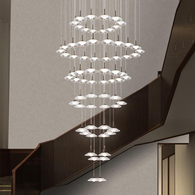 Staircase Long Crystal Chandelier Hotel Restaurant Bedroom Living Room Chandelier