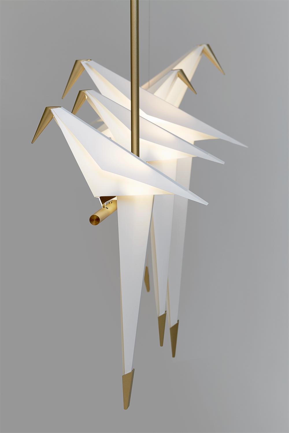Nordic Simple Paper Crane Shape Home Decorative Design Chandeliers LED Hanging Pendant Light Floor Lights
